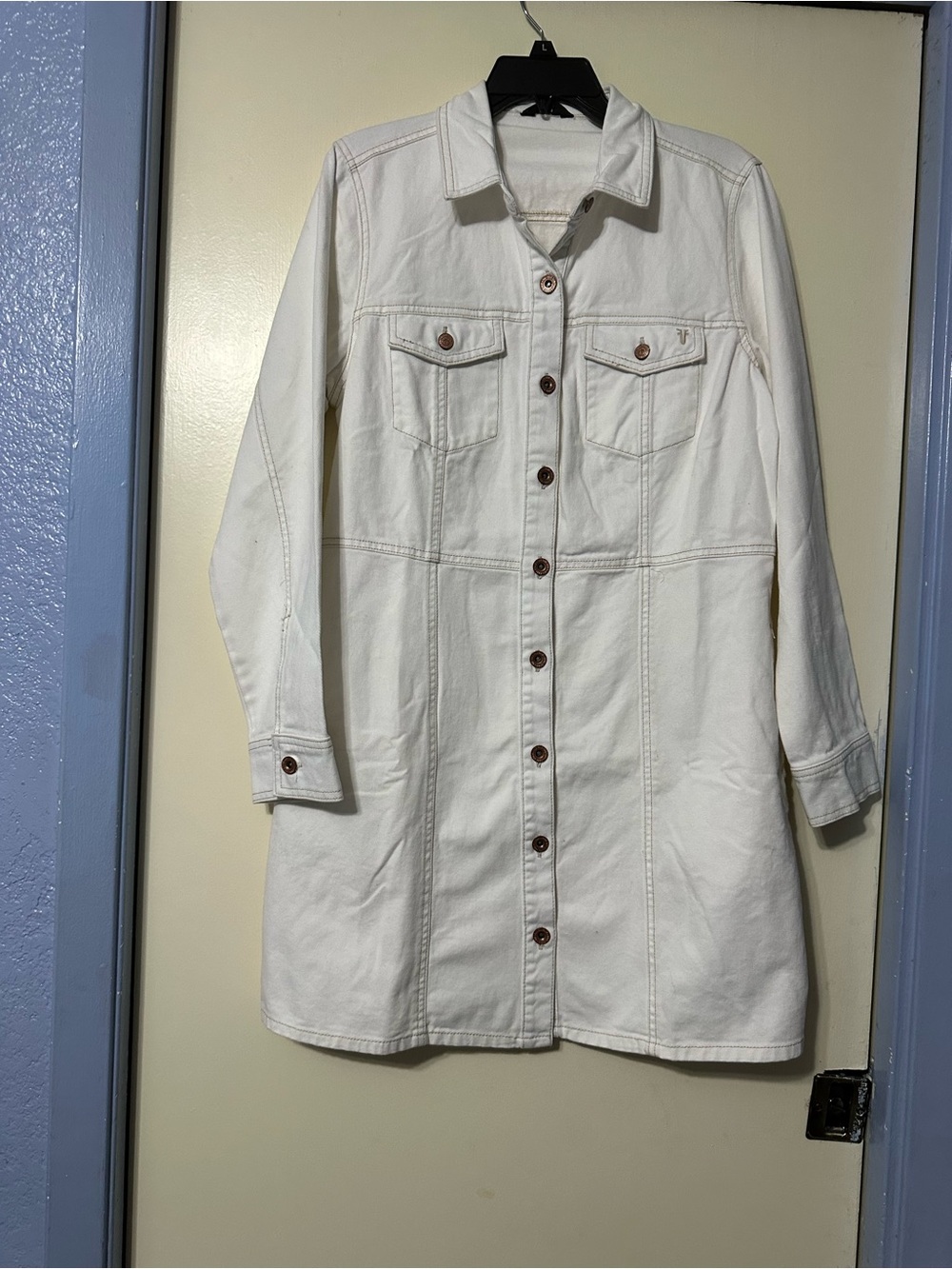 Frye Cream Button-Front Jean dress